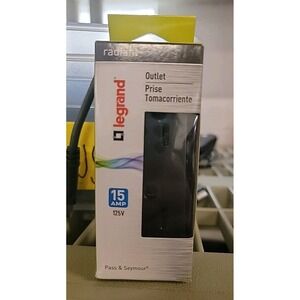 Legrand Radiant 15 Amp Outlet -BLACK- Item# 885-BKCC12 New!